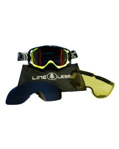 LineLess Snowbike Goggles + Polarized  | Lunette Black Frame Eskapemotor.ca
