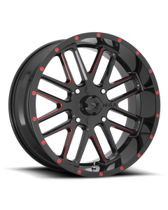MSA Offroad Bandit Wheel Gloss Black Milled With Red Tint eskape.ca